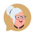 cropped profile icon senior female head in chat bubble vector 23798535 1