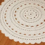 Artesanato em geral tapete de crochê branco 1